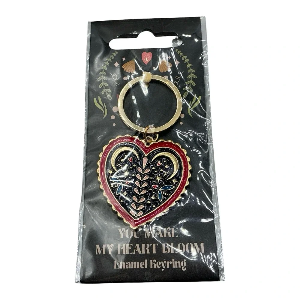 You Make My Heart Bloom Enamel Keyring Celestial Heart Keychain MB_78126 New